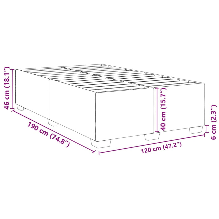 Bedframe stof zwart 120x190 cm