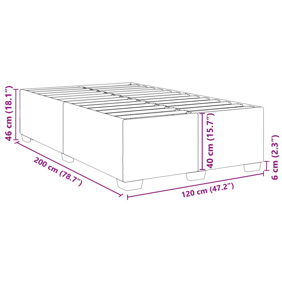 Bedframe stof lichtgrijs 120x200 cm