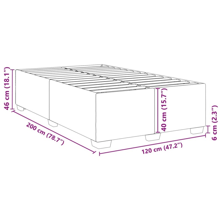Bedframe stof crèmekleurig 120x200 cm