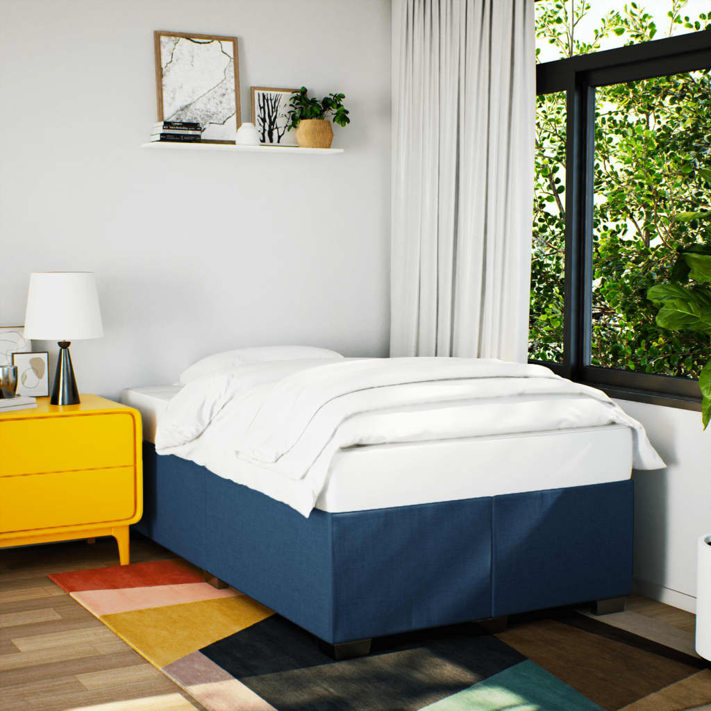 Bedframe stof blauw 120x200 cm