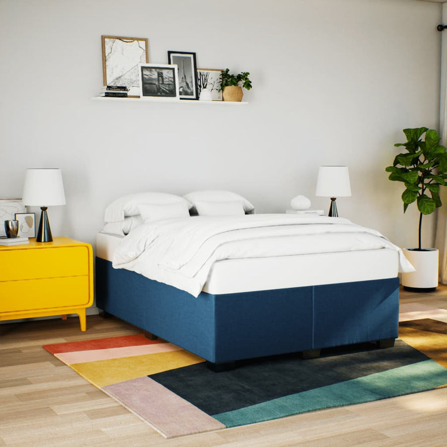 Bedframe stof blauw 140x190 cm