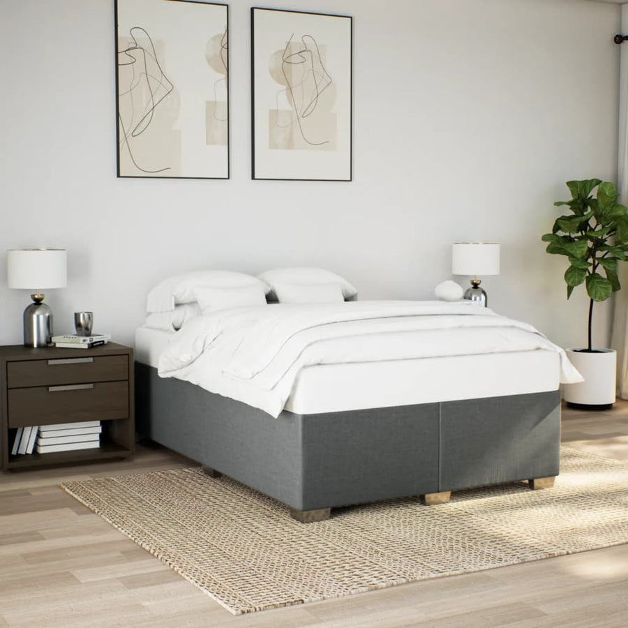 Bedframe stof donkergrijs 140x200 cm