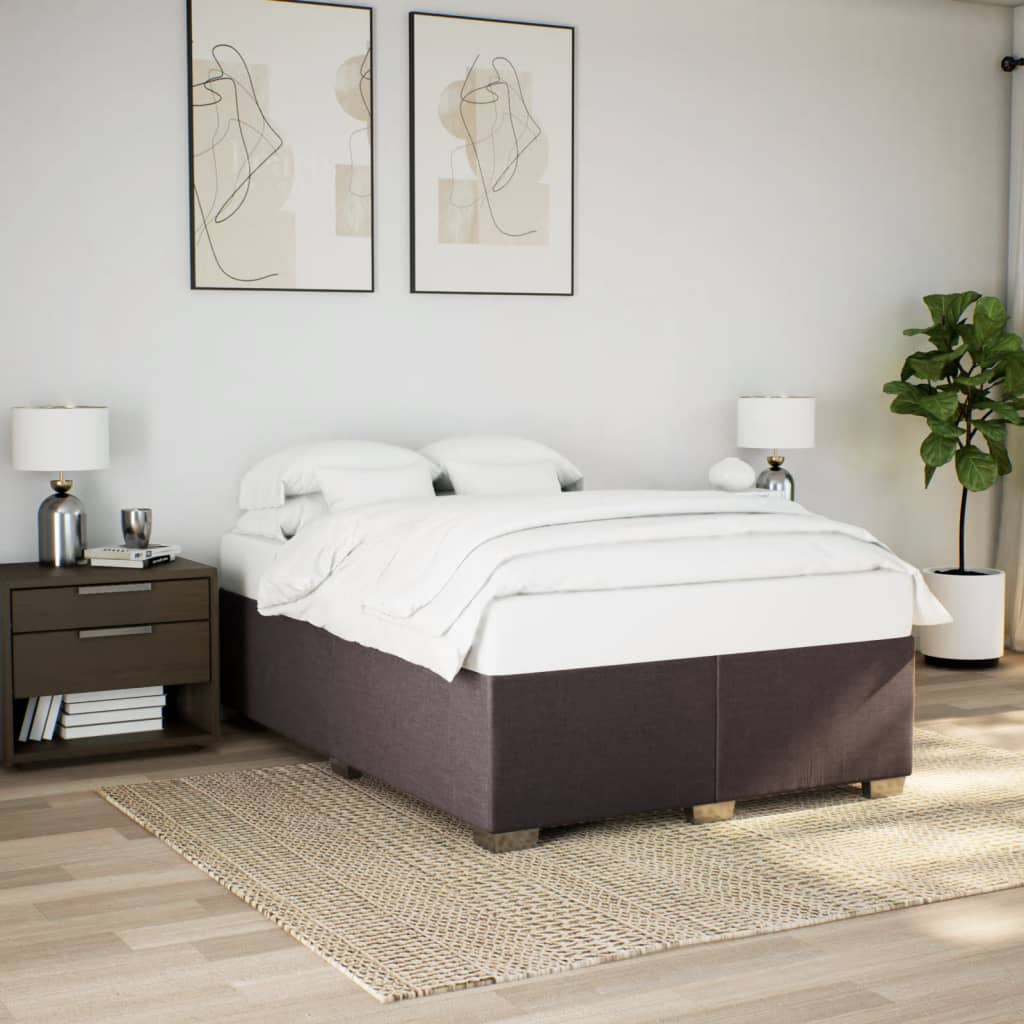 Bedframe stof donkerbruin 140x200 cm