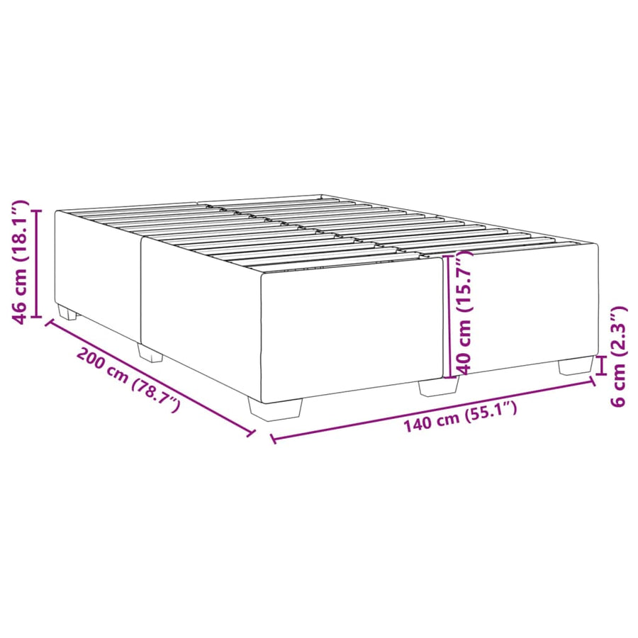 Bedframe stof donkerbruin 140x200 cm
