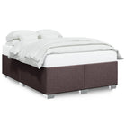 Bed frame without mattress fabric dark brown 140x200 cm