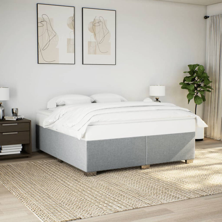 Bedframe stof lichtgrijs 200x200 cm