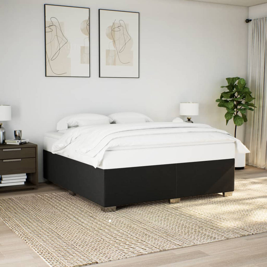 Bedframe stof zwart 200x200 cm