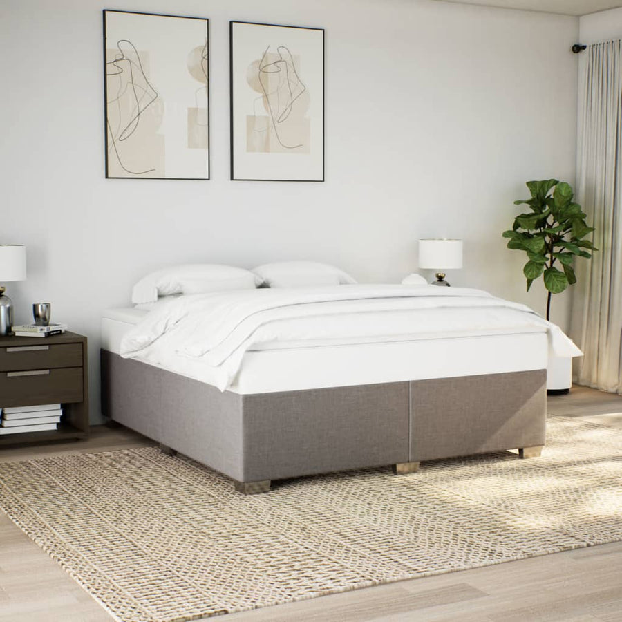 Bedframe stof taupe 200x200 cm