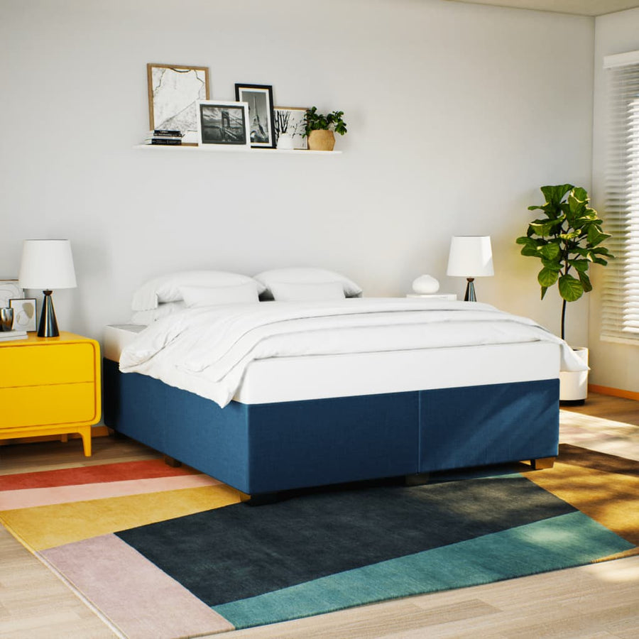 Bedframe stof blauw 200x200 cm