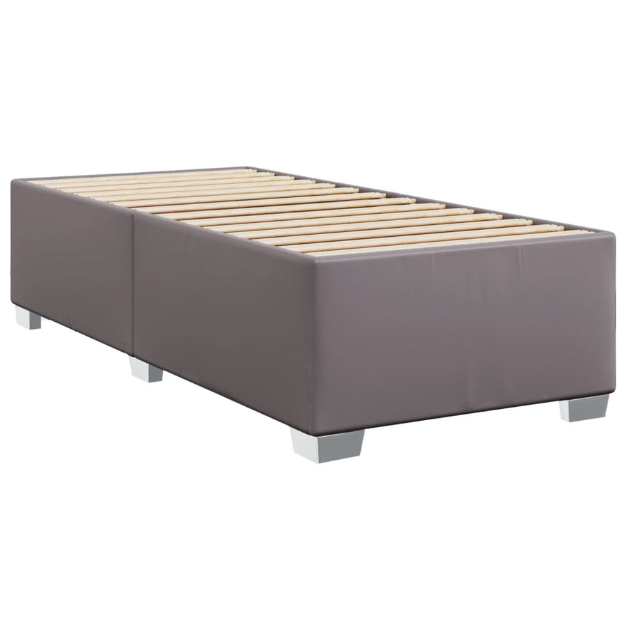 Bedframe kunstleer grijs 80x200 cm