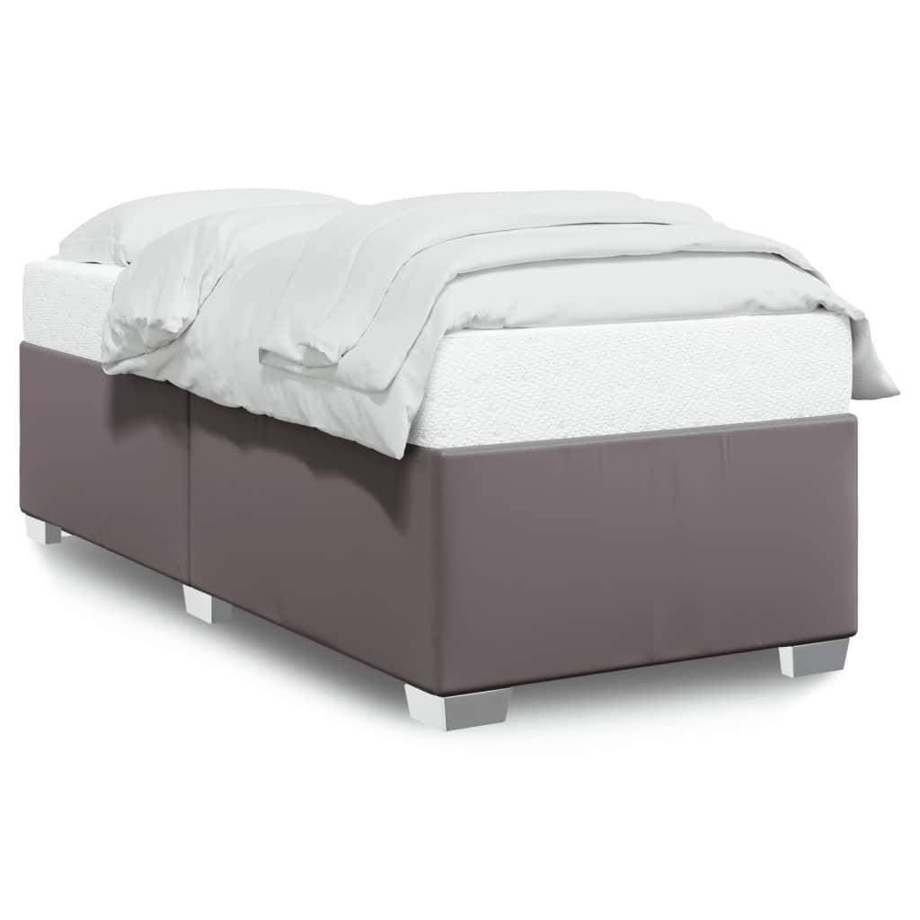 Bedframe kunstleer grijs 80x200 cm