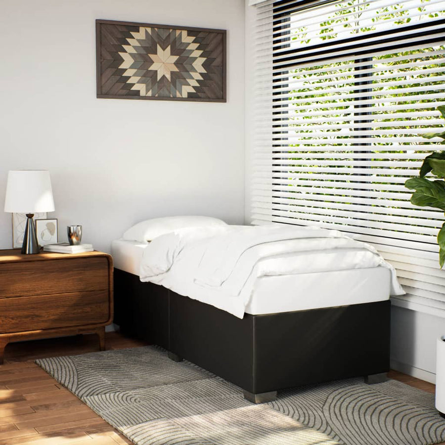 Bedframe kunstleer zwart 90x190 cm