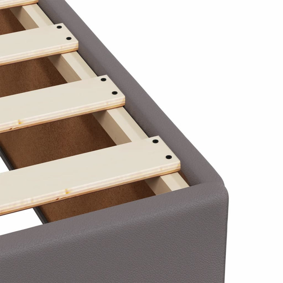 Bedframe kunstleer grijs 90x190 cm