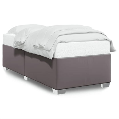 Bedframe kunstleer grijs 90x190 cm