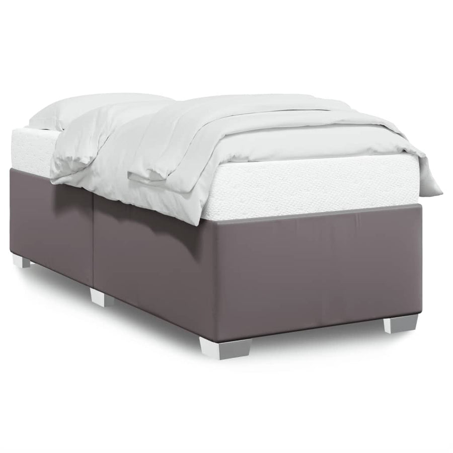 Bedframe kunstleer grijs 90x190 cm