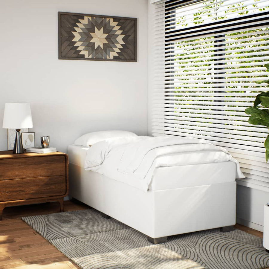 Bedframe kunstleer wit 90x200 cm