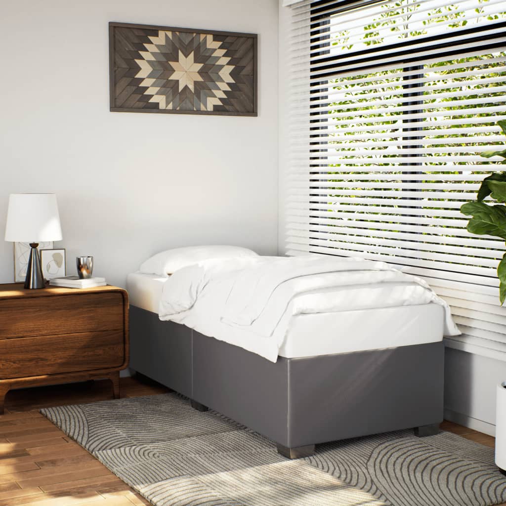 Bedframe kunstleer grijs 100x200 cm