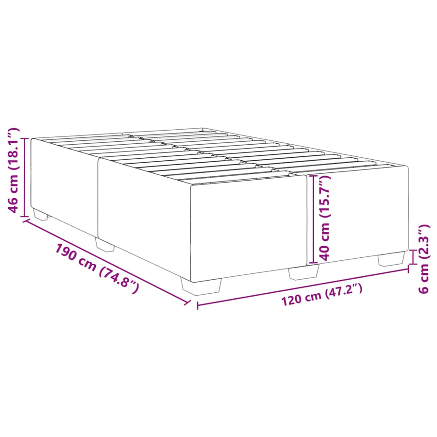 Bedframe kunstleer zwart 120x190 cm