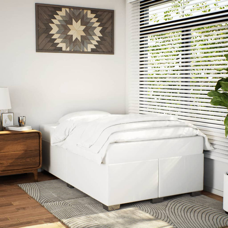 Bedframe kunstleer wit 120x190 cm