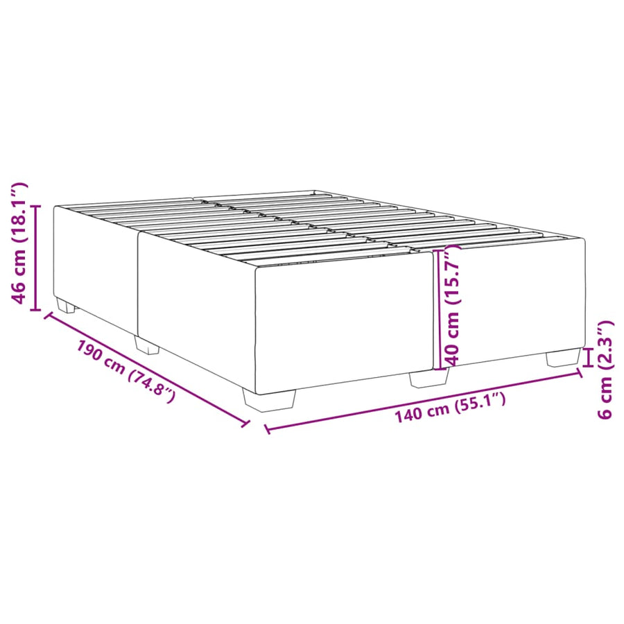 Bedframe kunstleer zwart 140x190 cm