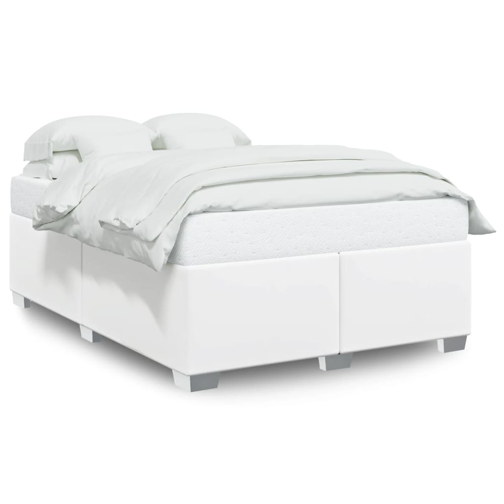 Bedframe kunstleer wit 140x190 cm