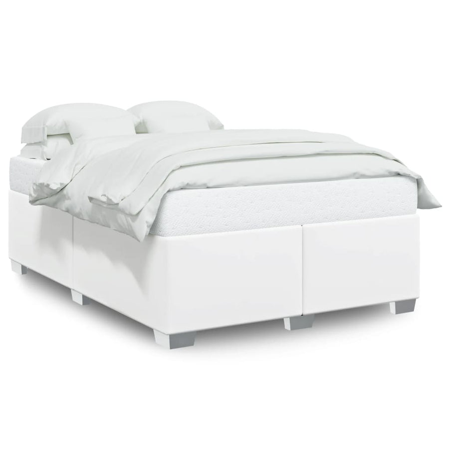 Bedframe kunstleer wit 140x190 cm
