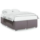 Bedframe kunstleer grijs 140x190 cm
