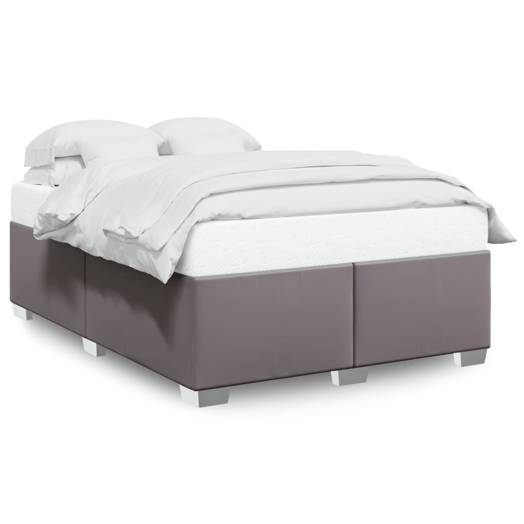 Bedframe kunstleer grijs 140x190 cm