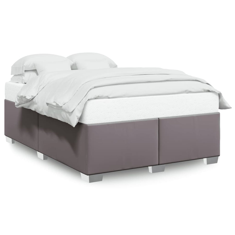 Bedframe kunstleer grijs 140x190 cm