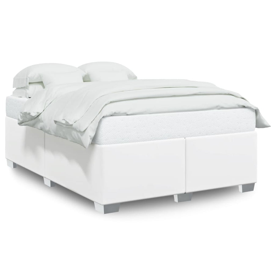 Bedframe kunstleer wit 140x200 cm