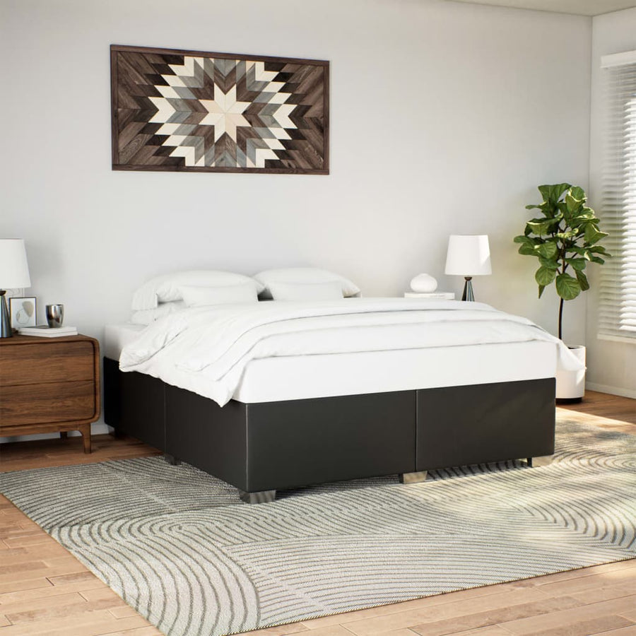 Bedframe kunstleer zwart 200x200 cm