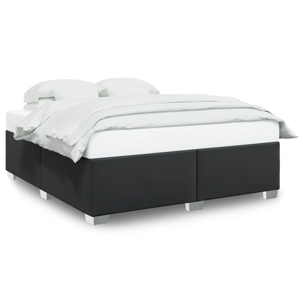 Bedframe kunstleer zwart 200x200 cm