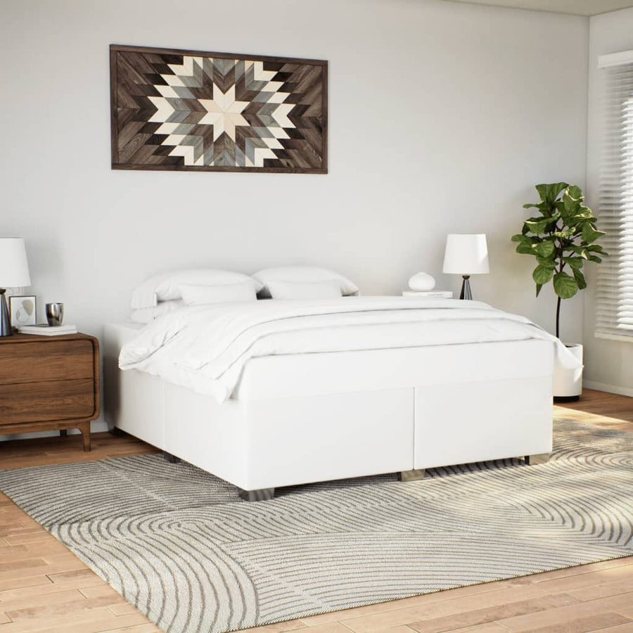 Bedframe kunstleer wit 200x200 cm