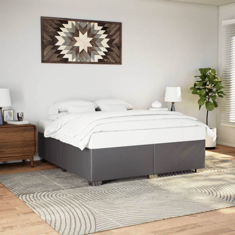 Bedframe kunstleer grijs 200x200 cm