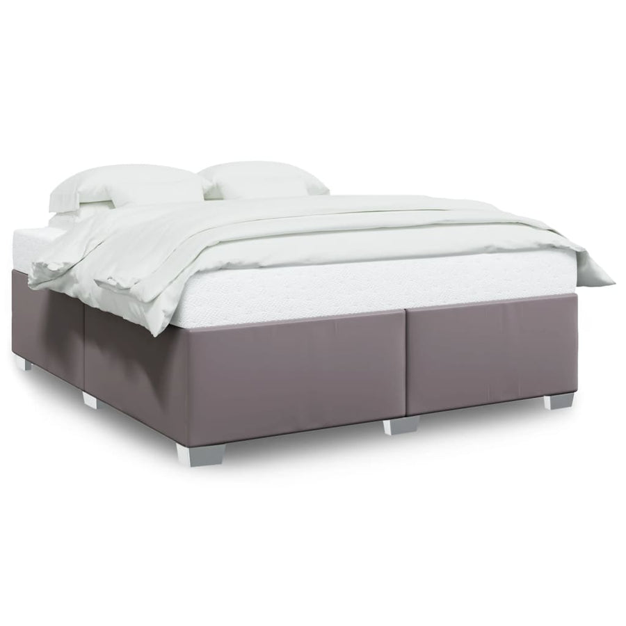 Bedframe kunstleer grijs 200x200 cm