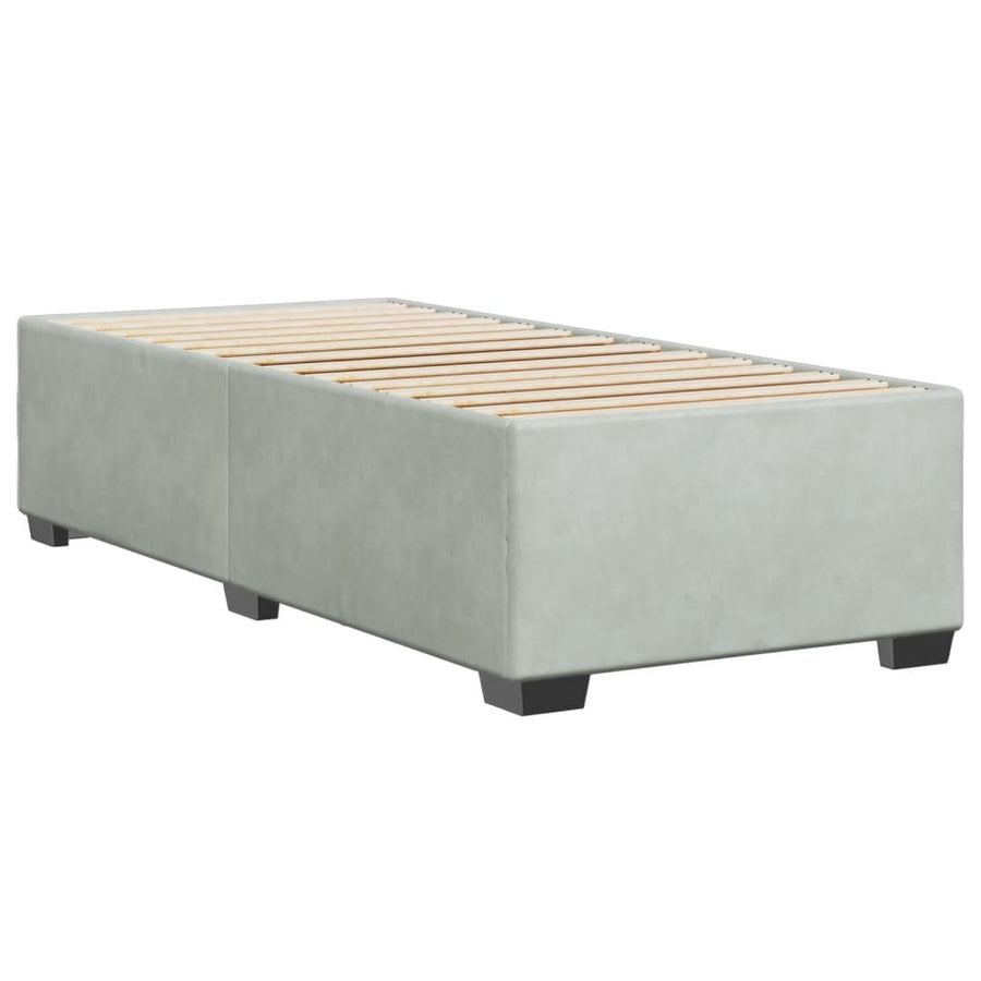 Bedframe fluweel lichtgrijs 80x200 cm