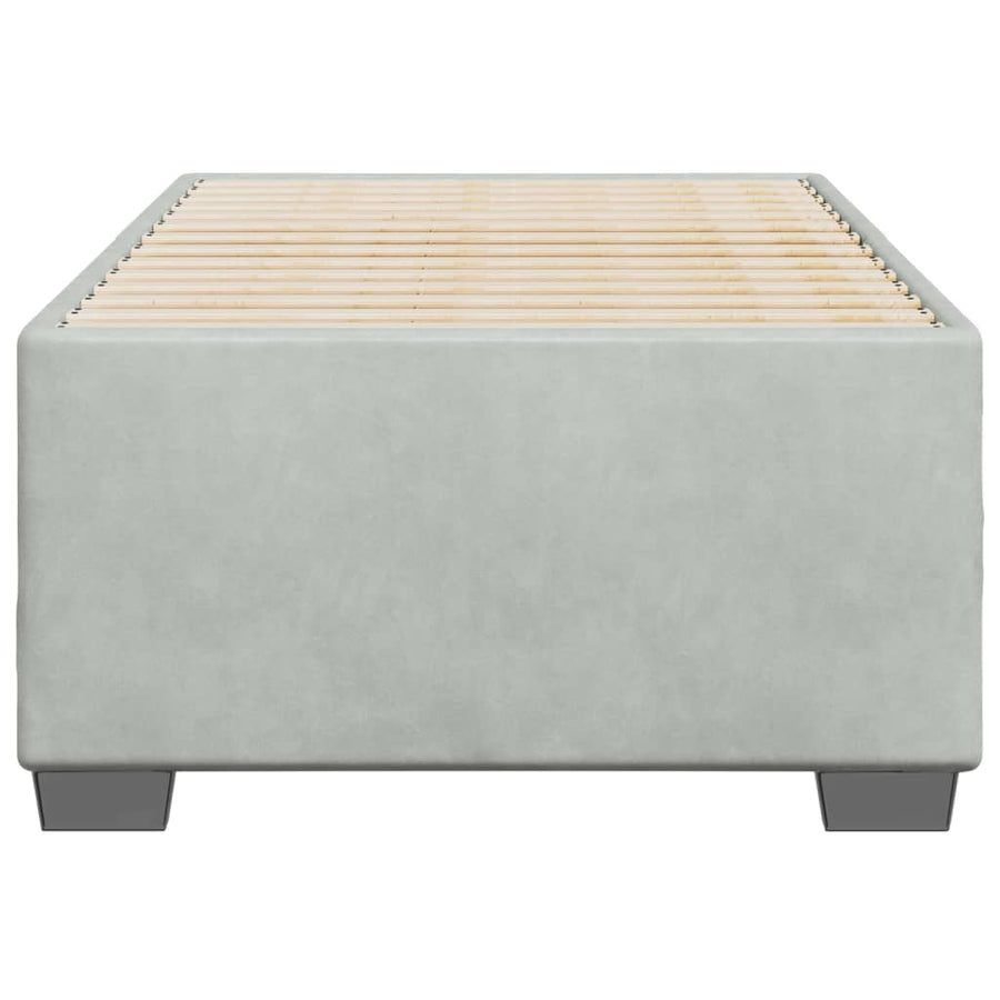 Bedframe fluweel lichtgrijs 80x200 cm