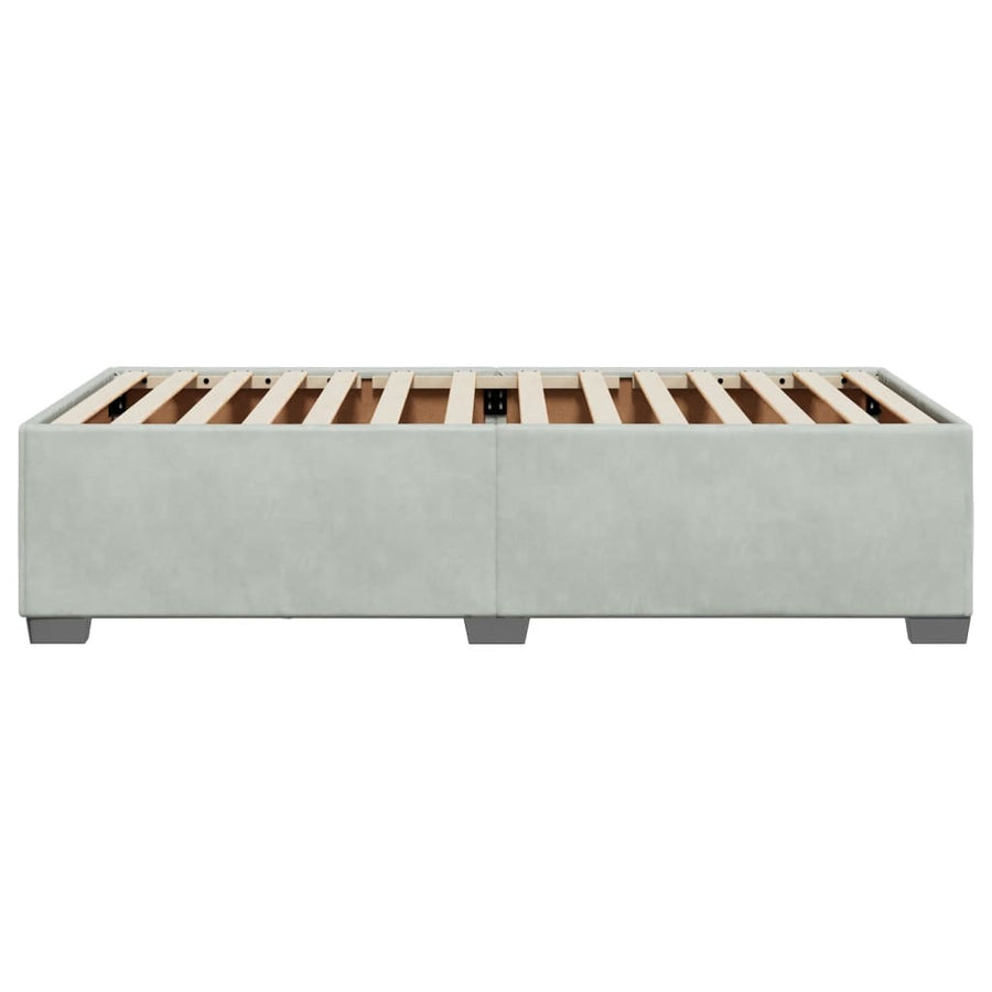 Bedframe fluweel lichtgrijs 80x200 cm