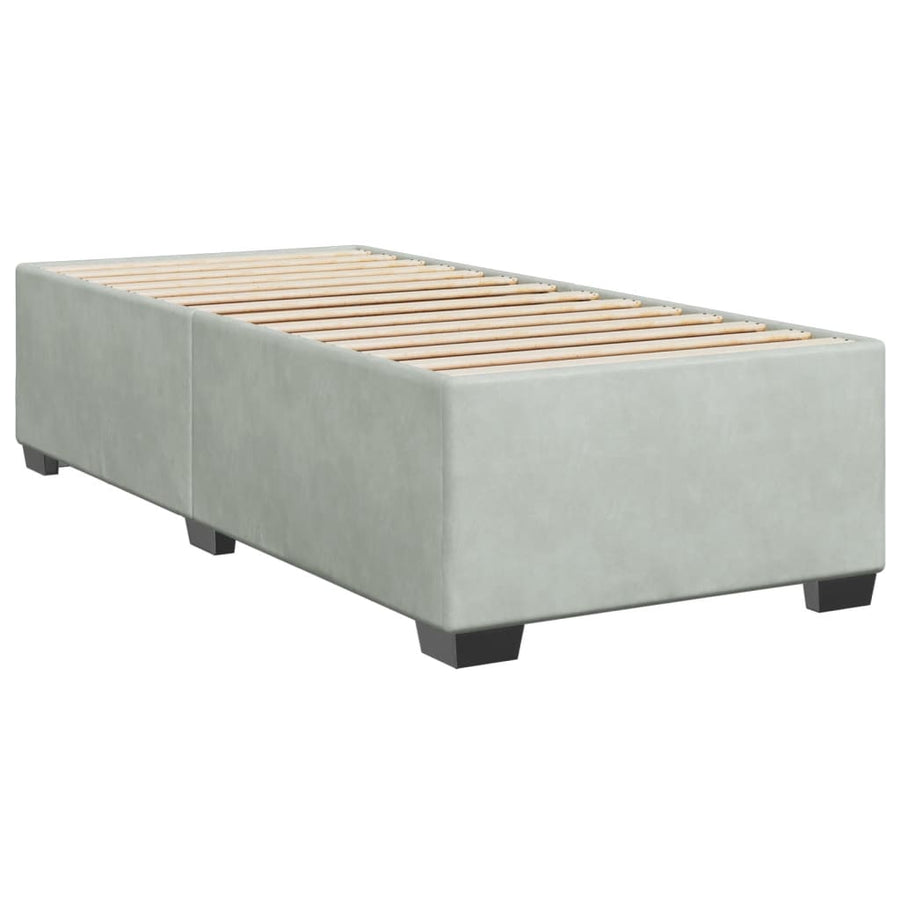Bedframe fluweel lichtgrijs 80x200 cm