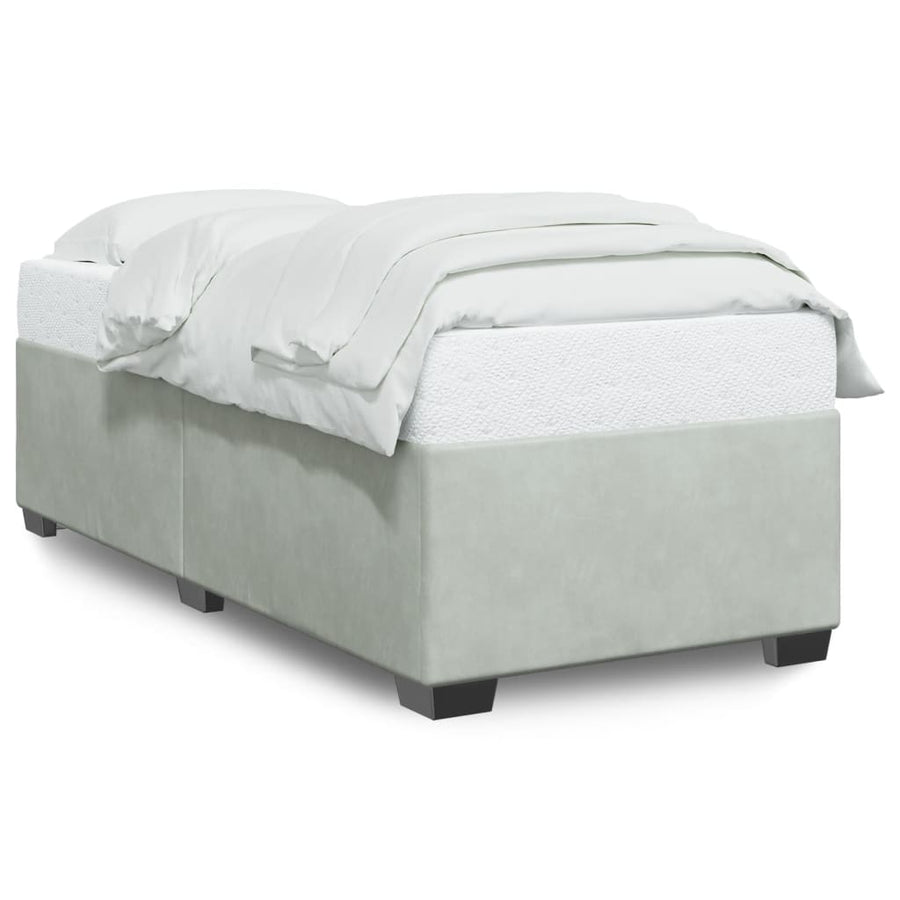 Bedframe fluweel lichtgrijs 80x200 cm