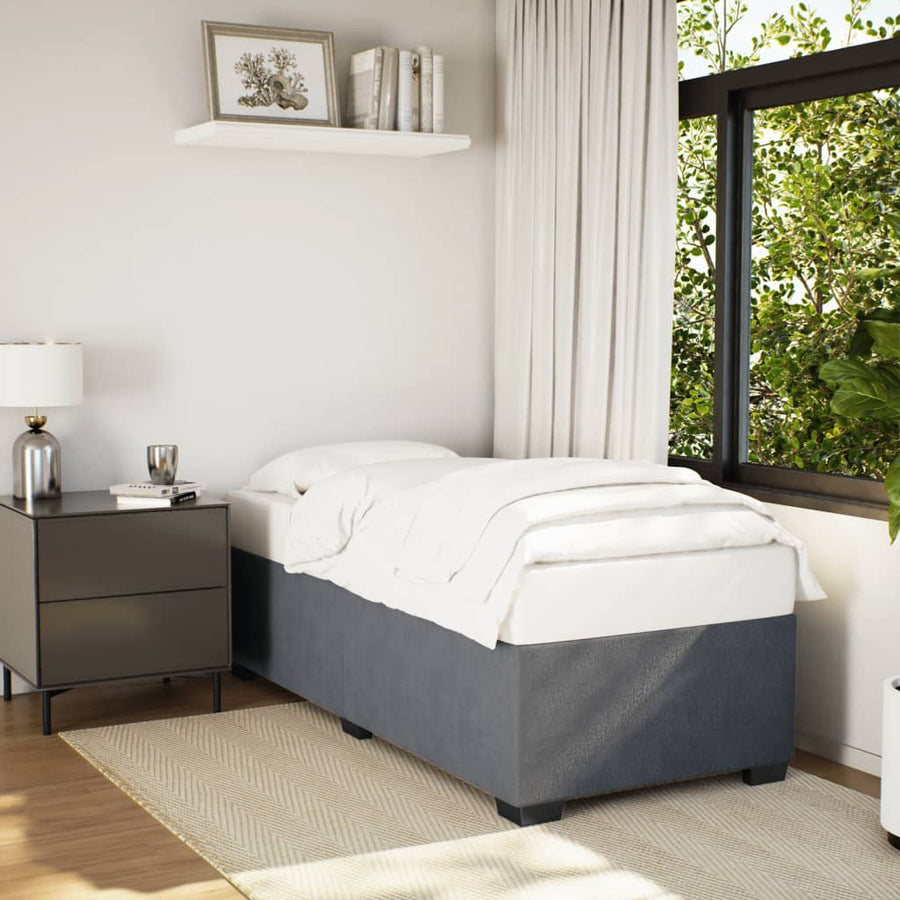 Bedframe fluweel donkergrijs 80x200 cm