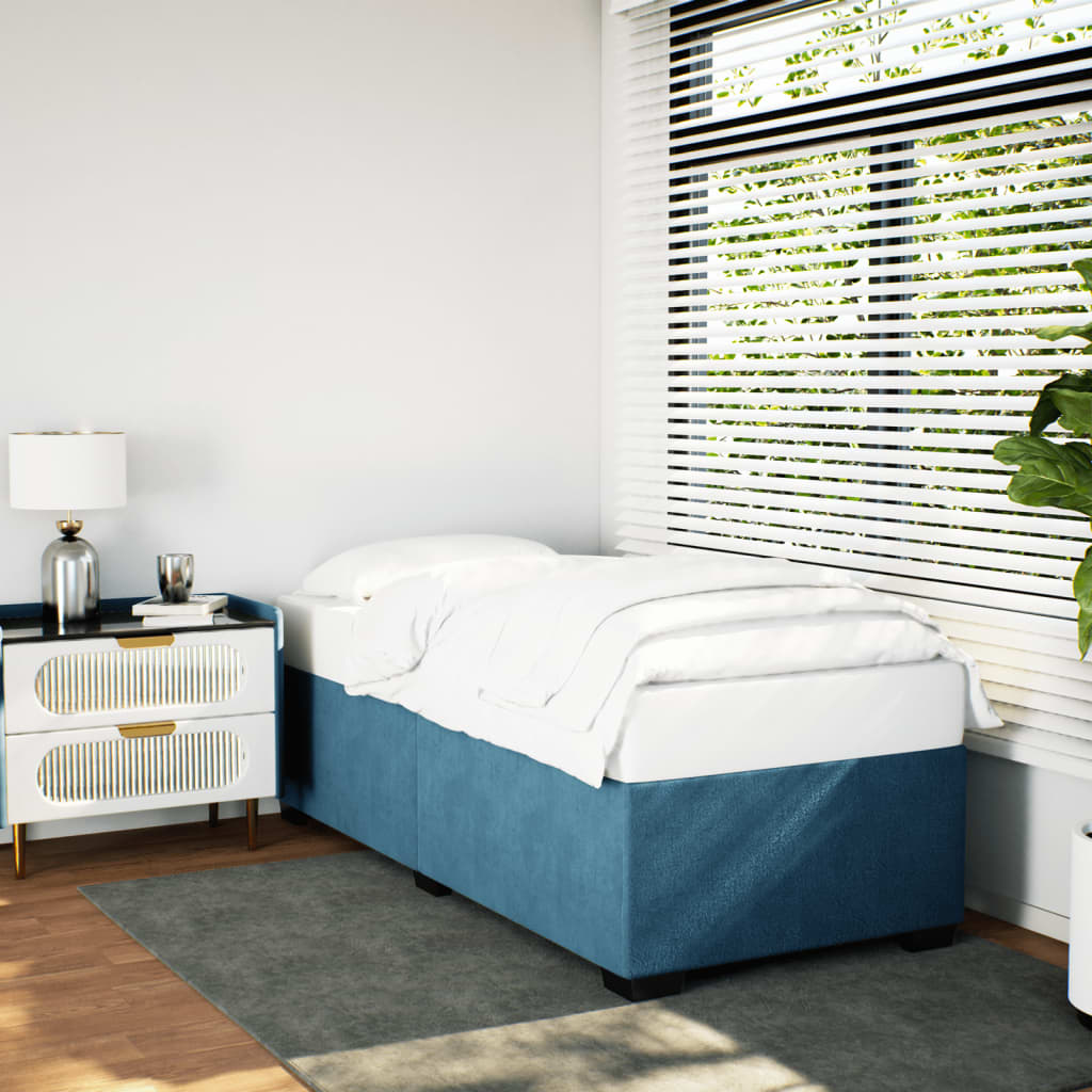 Bedframe fluweel blauw 80x200 cm