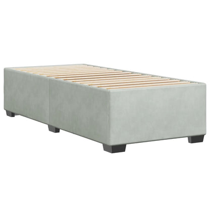 Bedframe fluweel lichtgrijs 90x190 cm