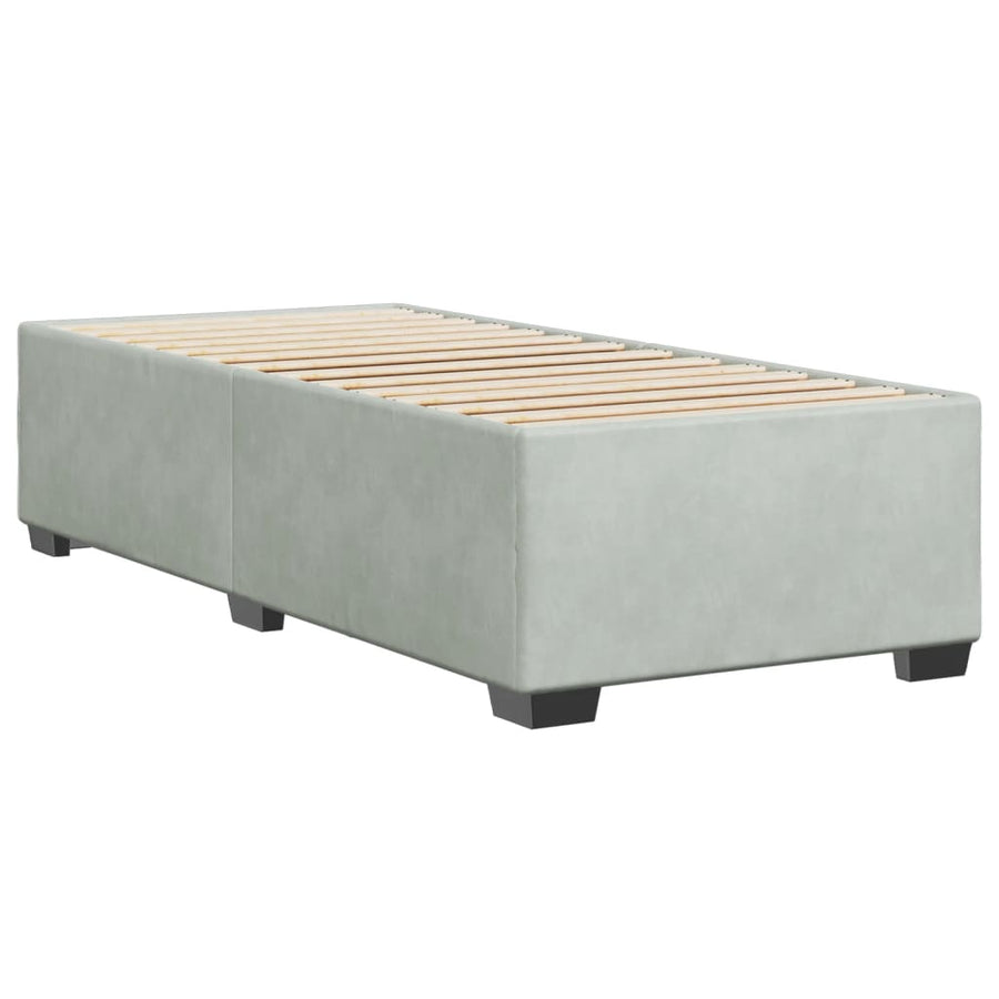 Bedframe fluweel lichtgrijs 90x190 cm