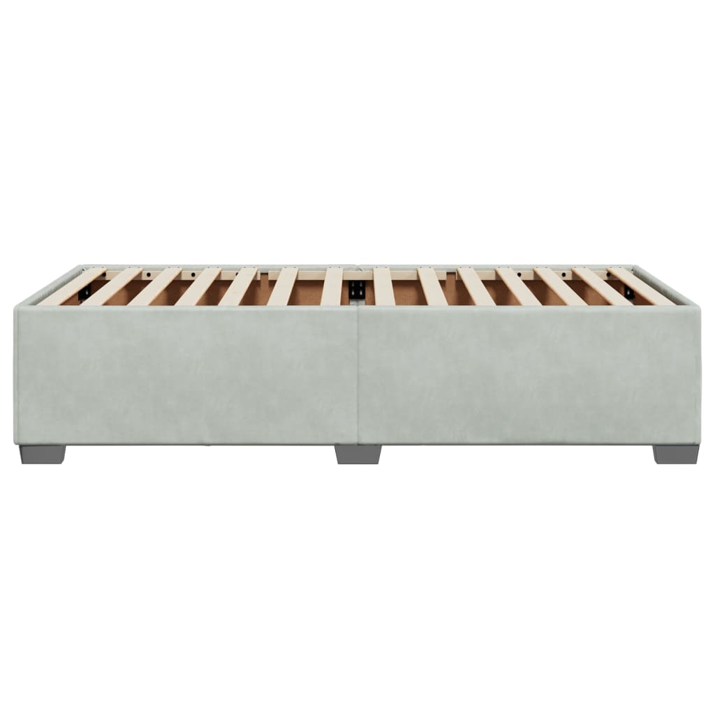 Bedframe fluweel lichtgrijs 90x190 cm
