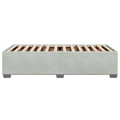 Bedframe fluweel lichtgrijs 90x190 cm