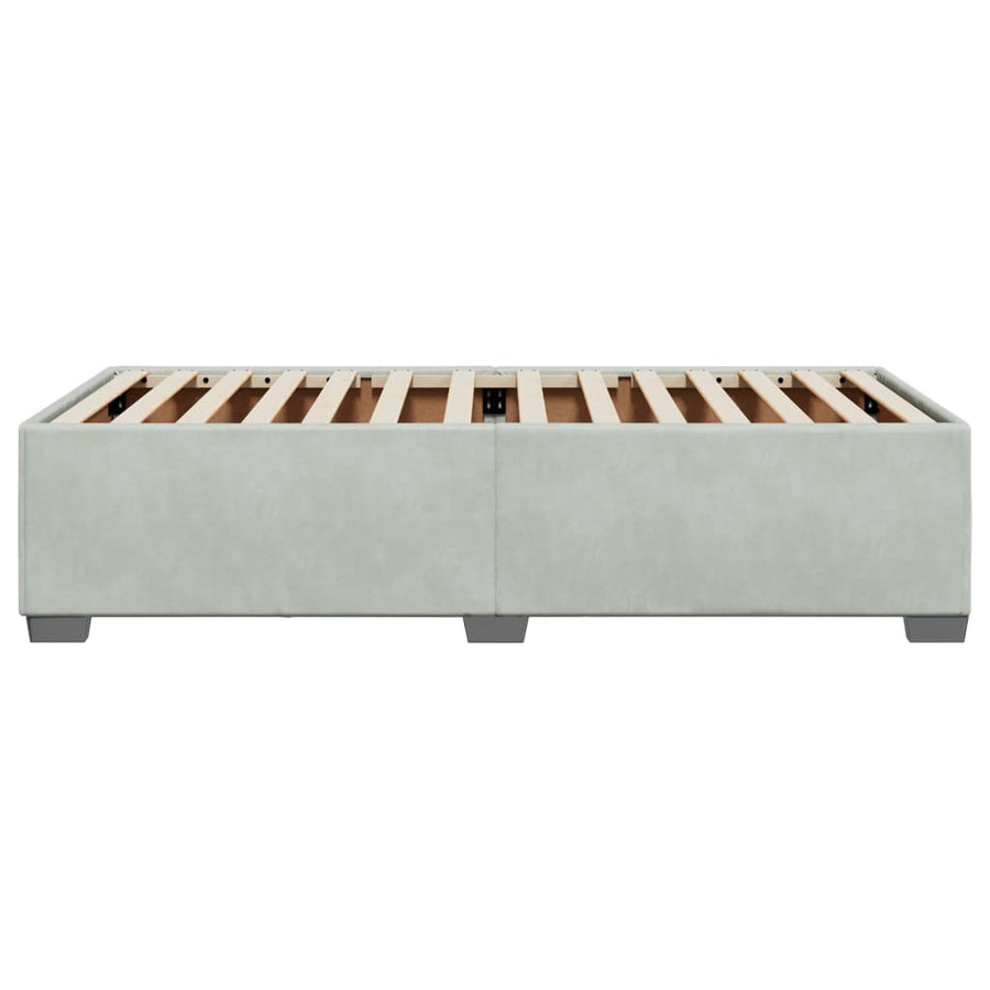 Bedframe fluweel lichtgrijs 90x190 cm