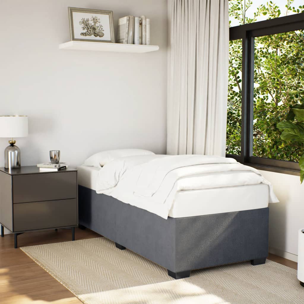 Bedframe fluweel donkergrijs 90x190 cm