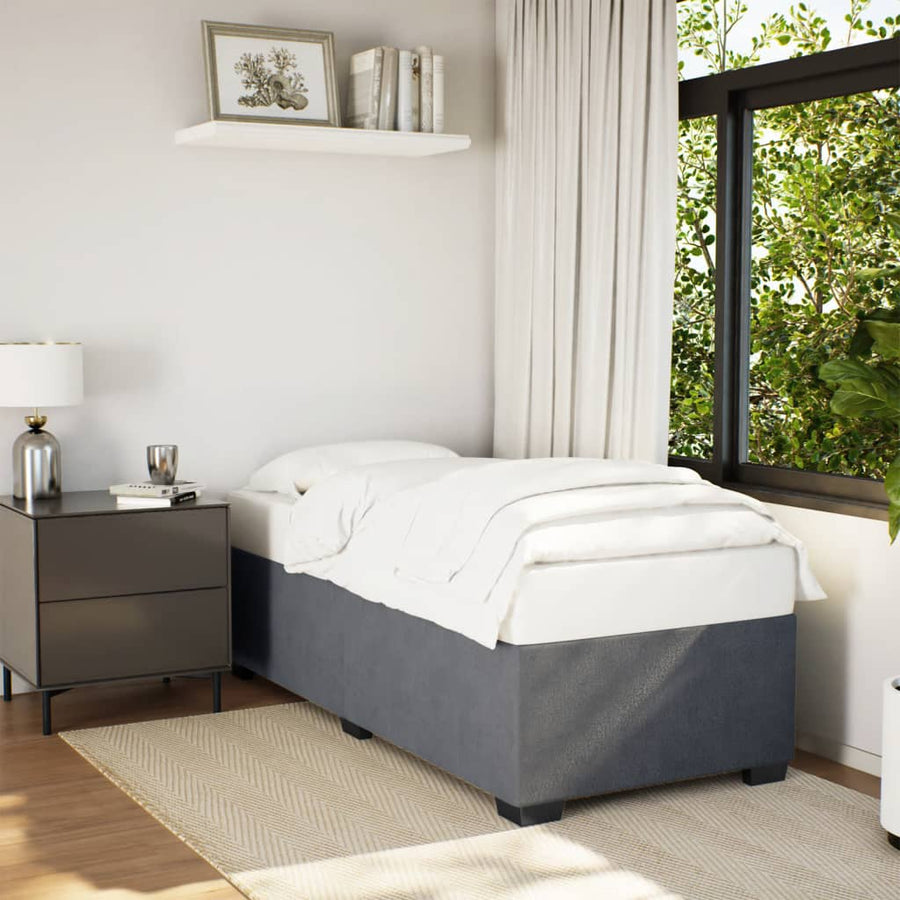 Bedframe fluweel donkergrijs 90x190 cm