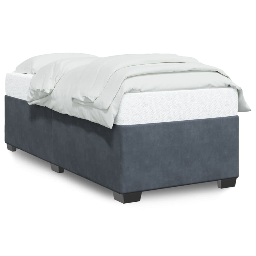 Bedframe fluweel donkergrijs 90x190 cm